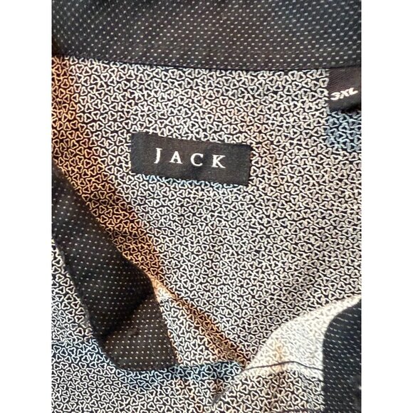 Jack Mens Long-Sleeve Button-Up Shirt 3XL Black & White Geometric Pattern Lightw - Picture 7 of 9